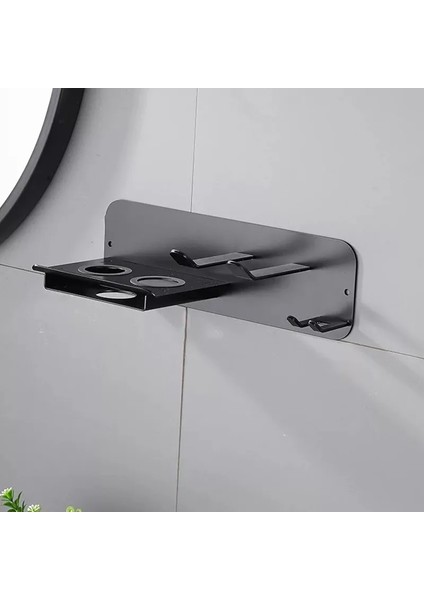 B Tarzı Saç Kurutma Makinesi Raf Siyah Alüminyum Saç Kurutma Makinesi Depolama Raf Kurutucu Tutucu Banyo Dyson Süpersonik Saç Kurutma Makinesi Tutucu Полка Для Ванной (Yurt Dışından)