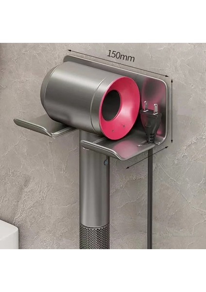Gri2 Tarzı Depolama Tutucu Saç Kurutma Makinesi Tutucu Duvara Monte Raf Banyo Raf Depolama Rafları Aksesuarları Raflar Saç Fırçası Depolama Braketi (Yurt Dışından)