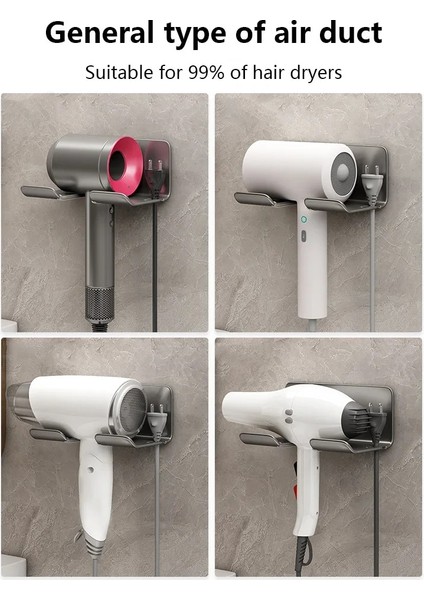 Gri2 Tarzı Depolama Tutucu Saç Kurutma Makinesi Tutucu Duvara Monte Raf Banyo Raf Depolama Rafları Aksesuarları Raflar Saç Fırçası Depolama Braketi (Yurt Dışından) indirimleri