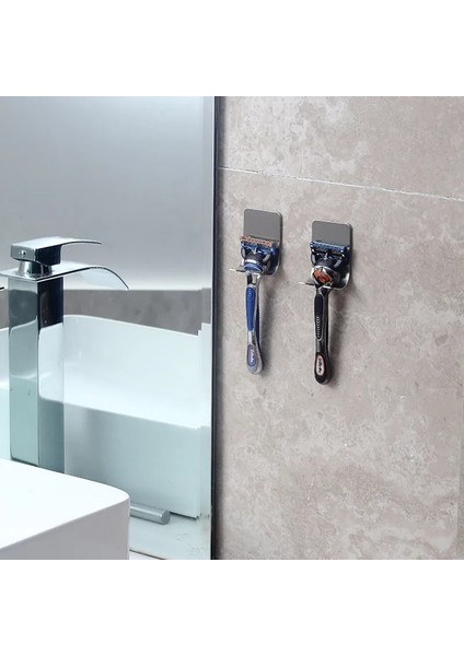 Gümüş2 Tarzı Tıraş Makinesi Dispenseri Taşınabilir Su Geçirmez Neme Dayanıklı 45* Paslanmaz Çelik Banyo Organizatör Diş Fırçası Tutucu 1 Adet (Yurt Dışından)