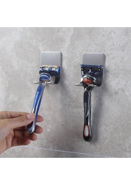 Gümüş2 Tarzı Tıraş Makinesi Dispenseri Taşınabilir Su Geçirmez Neme Dayanıklı 45* Paslanmaz Çelik Banyo Organizatör Diş Fırçası Tutucu 1 Adet (Yurt Dışından)