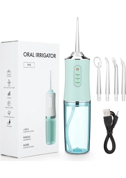 Yeşil Stil Oral Irrigator Diş Su Jeti Diş Beyazlatma Temizleyici Su Flosser Dişler Için Taşınabilir Irrigator Dişler Için Su Ipliği 4 Ipuçları (Yurt Dışından)