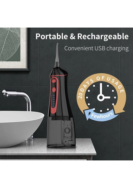 6886BEYAZ Stil Oral Irrigator USB Şarj Edilebilir Diş Duşu Taşınabilir Diş Su Jeti 300ML Su Deposu Su Geçirmez Diş Temizleyici (Yurt Dışından) modelleri