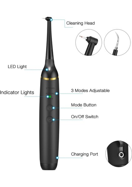 Mavi Stil Elektrikli Diş Taşı Sökücü Diş Temizleyici Taşınabilir Sonic Diş Ölçekleyici Tartar Plak Leke Çıkarıcı Diş Beyazlatma Araçları (Yurt Dışından)