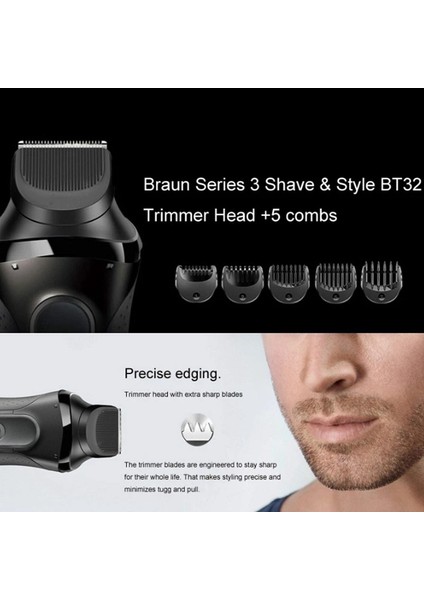 Siyah Stil Braun Vücut Bakım Seti Aparatı Için Seri 3 Elektrikli Tıraş Makinesi Için Elektrikli Tıraş Makineleriyle Uyumlu B (Yurt Dışından) fiyatları
