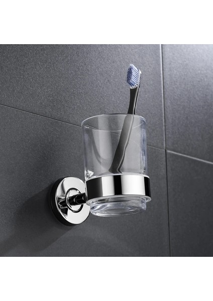 2 Adet Tarzı Sutainless Çelik Diş Fırçası Diş Bardak Tutucu Cam Bardak Duvara Monte Banyo Tek Fincan Rafı Banyo Aksesuarları (Yurt Dışından)