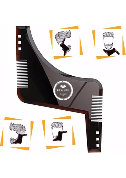 Siyah Stil Yeni Moda Sakal Şekillendirici Şekillendirme Şablon Tarak Yeni Berber Aracı Simetri Kırpma Şekillendirici Stencil 3 Renk Isteğe Bağlı (Yurt Dışından) fiyatları