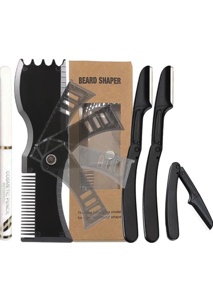 Siyah Stil Sakal Şekillendirici Sakal Şekillendirici Şablon Ayarlanabilir Sakal Şablon Kılavuzu Pratik Erkek Tıraş Aracı Setleri Yüz Saç Şekillendirici Aracı (Yurt Dışından)