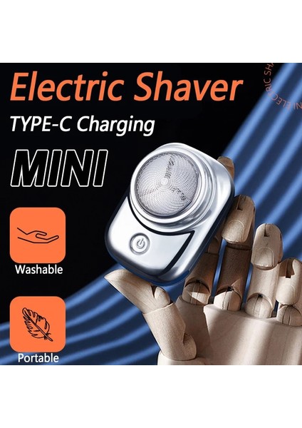 Siyah Stil Mini Elektrikli Seyahat Tıraş Makinesi Erkekler Için Cep Boyutunda Yıkanabilir Tip-C Şarj Edilebilir Taşınabilir Ağrısız Düzeltici Bıçak Yüz Sakal Jilet (Yurt Dışından)