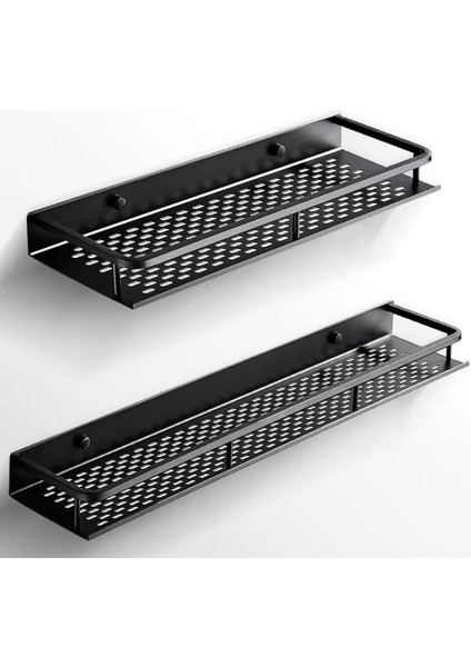 B2-40CM Tarzı Banyo Rafı Siyah Alüminyum Şampuan Tutucu Duvara Monte Kare Kozmetik Raf Mutfak Ağları Raf Depolama Rafı Havlu Askısı (Yurt Dışından) indirimleri
