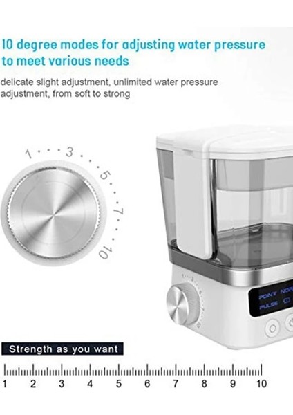 Beyaz Stil Taşınabilir Oral Sulama Modu Seyahat Çantası USB Şarj Edilebilir Akülü Su Pensesinde Su Jeti Kürdan 600 ml (Yurt Dışından)