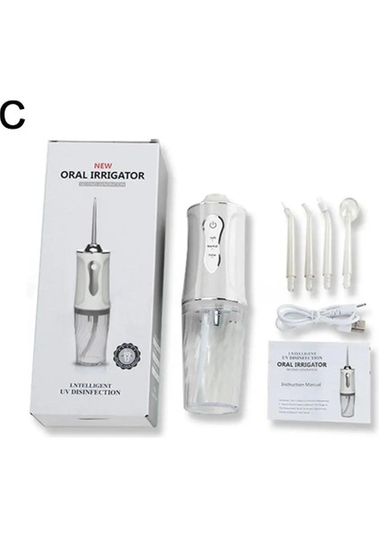 Beyaz Stil Irrigator USB 3 Mod Temizlenebilir Pil Kumandalı Jet Akülü Gelişmiş Taşınabilir Güçlü Temizleyici Nozullar Diş Teli S3J2 (Yurt Dışından)