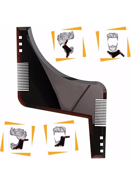 Siyah Stil Yeni Pro Sakal Şekillendirici Şekillendirme Şablon Tarak Berber Aracı Siyah Şeffaf Kahverengi Simetri Kırpma Şekillendirici Stencil (Yurt Dışından) modelleri