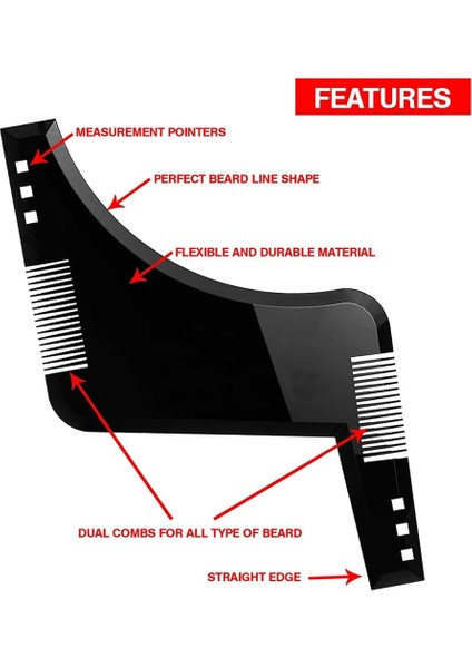 Siyah Stil Yeni Pro Sakal Şekillendirici Şekillendirme Şablon Tarak Berber Aracı Siyah Şeffaf Kahverengi Simetri Kırpma Şekillendirici Stencil (Yurt Dışından) indirimleri