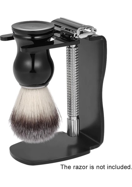 3 Adet Erkek Yüz Temizleme Araçları Sakal Tıraş Seti Tıraş Fırçası + Tıraş Bıçağı Standı + Sabunluk Erkek Tıraş Aracı Set (Yurt Dışından)
