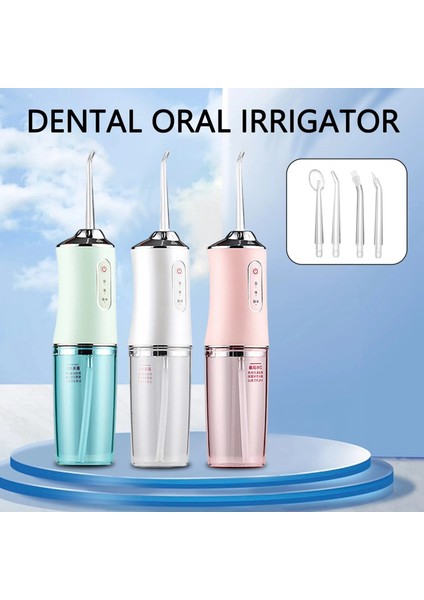 Beyaz Stil Seçim 4 Jet Ucu Taşınabilir Diş Irrigator USB Şarj Edilebilir Su Jeti Ipi Diş 3 Mod Uzun Pil Ömrü Diş Temizleyici (Yurt Dışından)