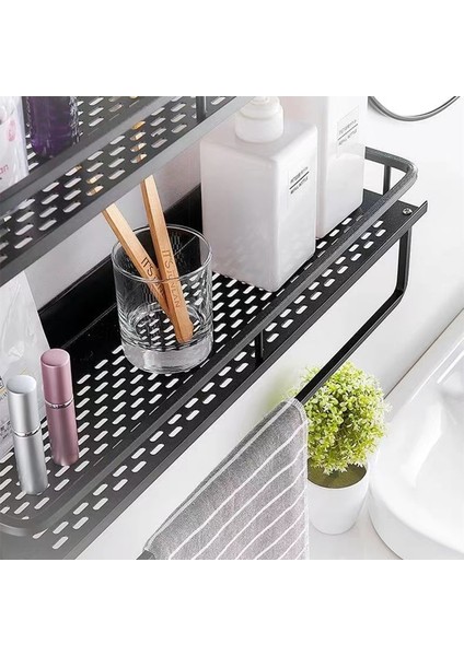 30CM-1 Tarzı Banyo Rafı Siyah Alüminyum Duvara Monte Kare Şampuanlık Kozmetik Rafları Mutfak Ağları Raf Depolama Raf Organizatör Raf (Yurt Dışından) indirimleri