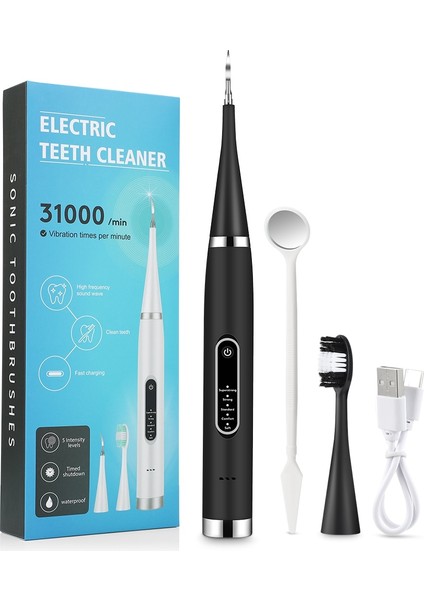 Siyah Stil Elektrikli Diş Fırçası Tartar Eliminator Diş Temizleme Beyazlatma Sonic Diş Fırçası Ölçekleyici Diş Taş Plak Sökücü Temizleyici (Yurt Dışından)
