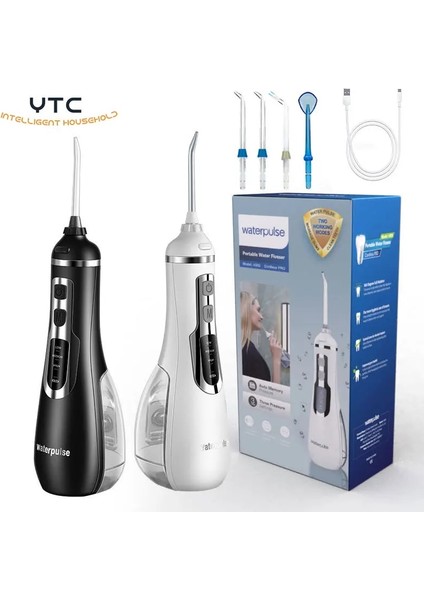 Beyaz Stil Waterpulse V500 Taşınabilir Oral Irrigator Diş Su Jeti Pensesinde Akülü Diş Irrigator Jet 4 Modu Su Geçirmez Diş Temizleyici (Yurt Dışından)