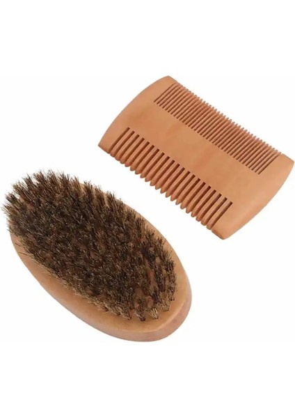 Sakal Fırçası Tarak Seti Taşınabilir Sakal Bakım Tarağı Seti Yumuşak Fırça Şekillendirme Kırpma ile Saklama Çantası Ev Için (Yurt Dışından)