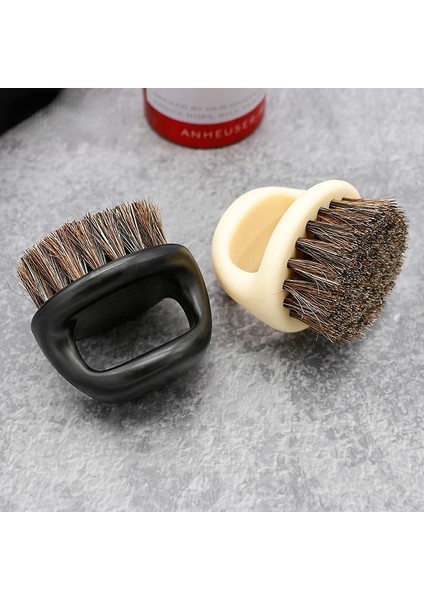 No.1 Stili Erkek Tıraş Fırçası Halka Tasarımı At Yelesi Kıl Plastik Saplı Bıyık Fırçası Taşınabilir Yüz Temizleme Sakal Fırçası Şekillendirici Aracı (Yurt Dışından)