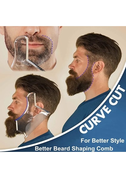 Yeşil Stil 2022 Yeni Erkek Sakal Şekillendirme Şekillendirici Şablon Tarak Şeffaf Erkek Bıyık Kalıplama Taraklar Güzellik Aracı Sakal Trim Şablonları (Yurt Dışından) modelleri