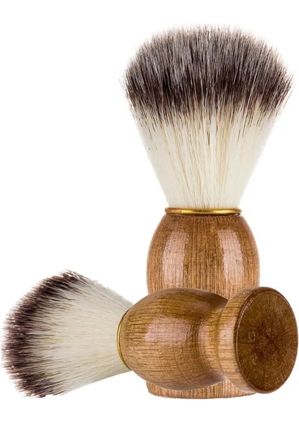 Kahverengi Tarzı 2022 Porsuk Saç Erkek Tıraş Fırçası Berber Salonu Erkekler Yüz Sakal Temizleme Aletleri Tıraş Aracı Jilet Fırçası Ahşap Saplı (Yurt Dışından)