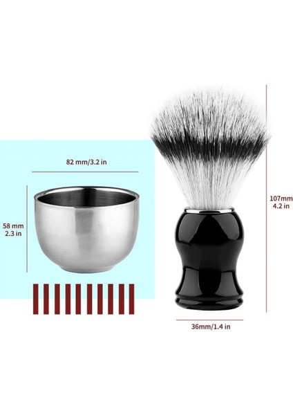 Sahte Porsuk Tıraş Fırçası Seti Süt Tıraş Sabunu, Paslanmaz Çelik Kase, Jilet Erkekler Tıraş Seti Için Siyah Akrilik Stand Tutucu (Yurt Dışından) fiyatları