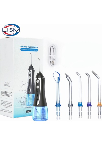 Beyaz Stil Lısm Taşınabilir Oral Irrigator USB Şarj Edilebilir Su Pensesinde Diş Su Jeti 300 ml 5 Modelleri Su Deposu Su Geçirmez Diş Temizleyici (Yurt Dışından)