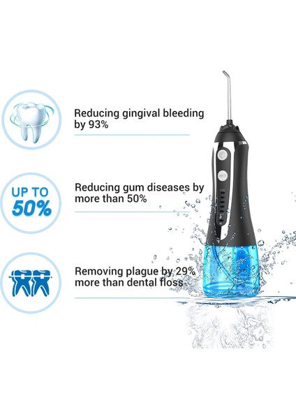 Beyaz Stil Lısm Taşınabilir Oral Irrigator USB Şarj Edilebilir Su Pensesinde Diş Su Jeti 300 ml 5 Modelleri Su Deposu Su Geçirmez Diş Temizleyici (Yurt Dışından)