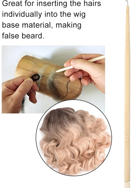 Kanca Saç Havalandırma Iğnesi Ahşap Saplı Dantel Peruk Yanlış Sakal Yapma Tamir Dokuma S (Yurt Dışından) fiyatları