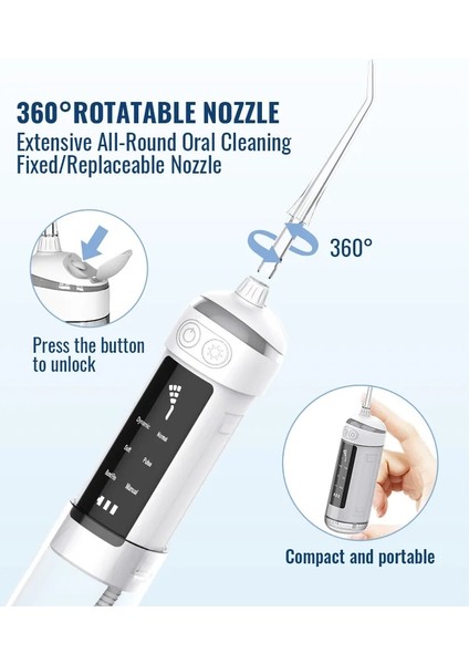 Turuncu Tarzı Taşınabilir Pull-Out Oral Irrigator Diş Su Jeti 6 Mod Diş Duşu Dişler Için Şarj Edilebilir 180 ml Su Deposu Su Geçirmez 4 Ipuçları (Yurt Dışından)