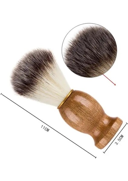 Erkek Tıraş Fırçası Salon Erkekler Yüz Sakal Temizleme Tıraş Aracı Jilet Fırçası Ahşap Saplı SN432 (Yurt Dışından)