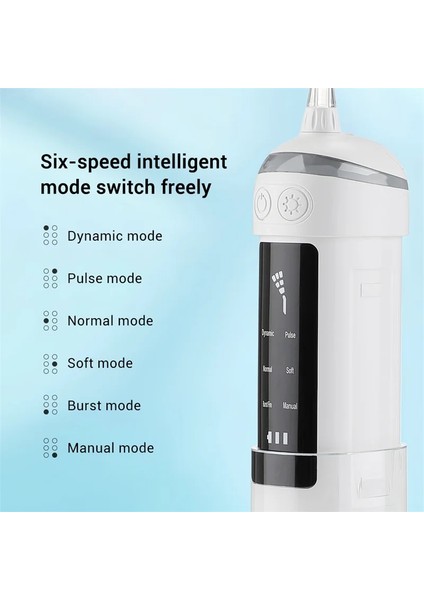 Taşınabilir Oral Irrigator Diş Su Ipliği Diş Temizleyici Şarj Edilebilir Diş Duşunda 6 Temizleme Modu Ağız Yıkama Makinesi (Yurt Dışından)
