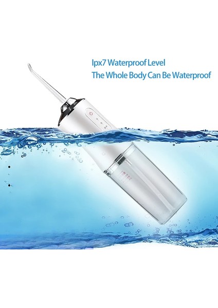 Beyaz4 Tarzı Oral Irrigator ve Elektrikli Diş Fırçası Ipx7 Yedek Fırça Kafası Taşınabilir Diş Su Pensesinde 4 Nozullu USB Şarj Edilebilir (Yurt Dışından)