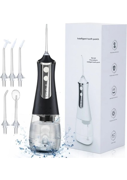 TYPE4SIYAH Tarzı Taşınabilir Elektrikli Sonic Diş Ölçekleyici Ev Diş Taşı Sökücü LED Ekran USB Şarj Edilebilir Diş Beyazlatma Kiti (Yurt Dışından)