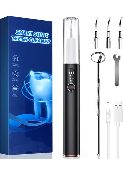Siyah Stil Elektrikli Şarj Edilebilir Plak Sökücü Diş Temizleme Kiti ile LED Işık Diş Temizleyici Tartar Sökücü Plak Blaster Yetişkin Için (Yurt Dışından) fiyatları