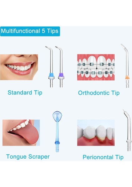 OR01 Stili Profesyonel Oral Irrigator Diş Flosser 300 ml Büyük Kapasiteli Akülü Taşınabilir Diş Temizleyici Su Jeti Ev Kullanımı (Yurt Dışından)