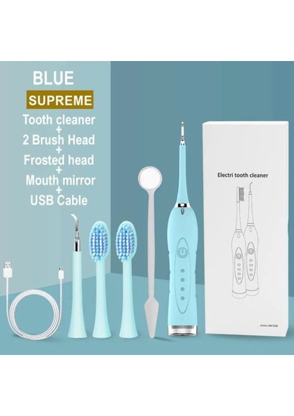 No.3 Tarzı Ev Elektrikli Diş Taşı Sökücü Kiti Ayna Buzlu Diş Fırçası Kafaları Tartar Beyazlatma USB Şarj Edilebilir Diş Temizleyici (Yurt Dışından)