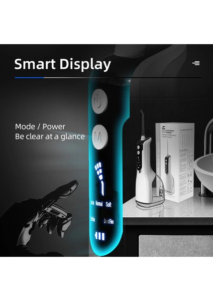 Yeşil Stil Diş Su Jeti Irrigator Diş 5 Vitesli Oral Irrigator Diş Duşunda Taşınabilir Diş Suyu 330ML Ipx7 Su Geçirmez Diş (Yurt Dışından)