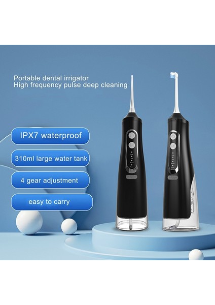 Beyaz Stil Sonofly Şarj Edilebilir Oral Irrigator USB Taşınabilir 310 ml Diş Duşu Ipx7 Su Geçirmez Diş Temizleyici Düşük Gürültü Diş Suyu M209 (Yurt Dışından) modelleri