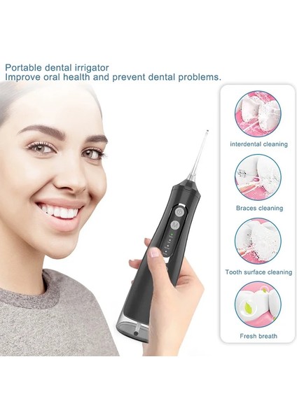 Beyaz Stil Sonofly Şarj Edilebilir Oral Irrigator USB Taşınabilir 310 ml Diş Duşu Ipx7 Su Geçirmez Diş Temizleyici Düşük Gürültü Diş Suyu M209 (Yurt Dışından) indirimleri