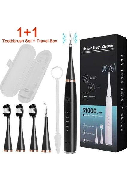 Siyah-2 Tarzı Ultrasonik Diş Ölçekleyici Diş Beyazlatma Elektrikli Diş Taşı Sökücü Diş Beyazlatıcı Ağız Bakımı Ultrasonik Diş Temizleyici (Yurt Dışından)
