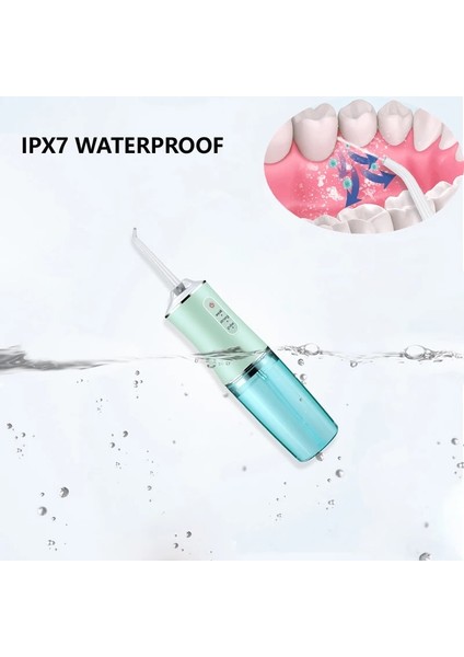 C06 Tarzı Oral Irrigator USB Şarj Edilebilir Diş Duşu Diş Su Jeti 220 ml Su Deposu Ipx7 Su Geçirmez Diş Temizleyici (Yurt Dışından)