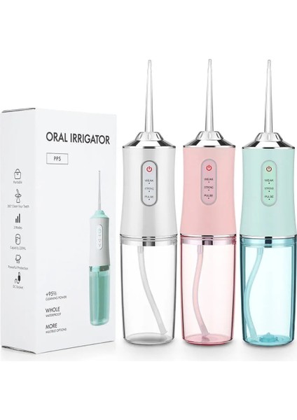 Yeşil Stil Taşınabilir Diş Diş Duşu Oral Irrigator USB Şarj Edilebilir Su Ipi Jet Kürdan 4 Tml Ağız Yıkama Makinesi (Yurt Dışından)