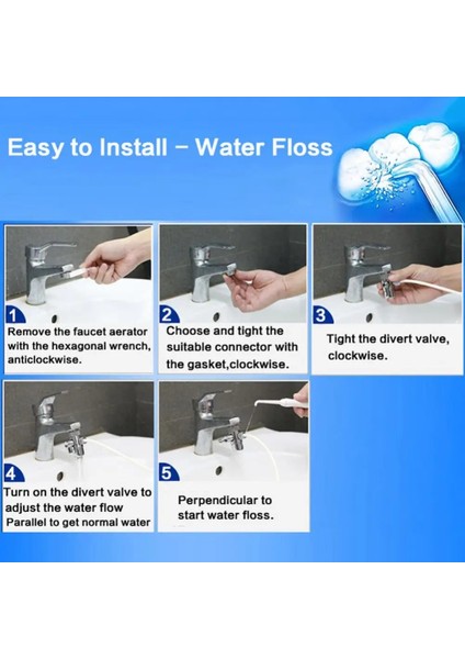 1 Takım Tarzı Diş Spa Musluk Oral Irrigator Su Jeti Diş Fırçası Ipi Diş Pensesinde Hijyen Diş Enstrüman Su Toplama Diş Temizleyici (Yurt Dışından)