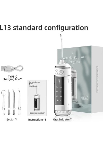 Siyah Stil Taşınabilir Oral Irrigator Diş Pensesinde Diş Temizleyici Şarj Edilebilir Diş Pensesinde 6 Temizleme Modu Ağız Yıkama Makinesi (Yurt Dışından)