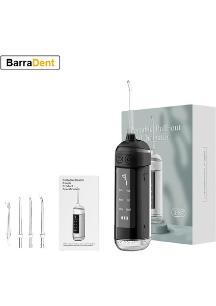 Siyah Stil Taşınabilir Oral Irrigator Diş Pensesinde Diş Temizleyici Şarj Edilebilir Diş Pensesinde 6 Temizleme Modu Ağız Yıkama Makinesi (Yurt Dışından)