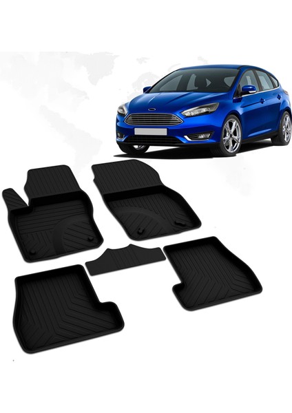 Ford Focus 3 Makyajlı Hb 4d Havuzlu Paspas 2015-2018 A+Kalite