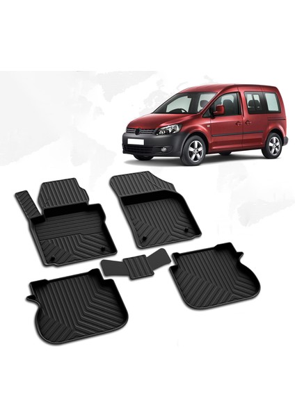 Nova Krom Vw Caddy 4d Havuzlu Paspas 2004-2019